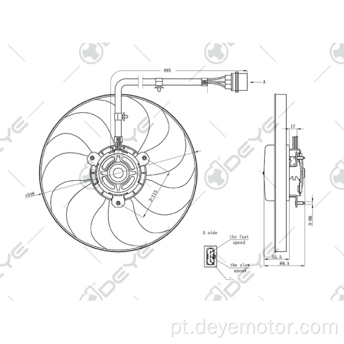 Radiador do ventilador de resfriamento de carro para VW Polo